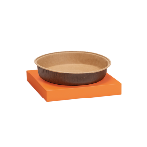 Molde redondo con borde enrollado - marrón