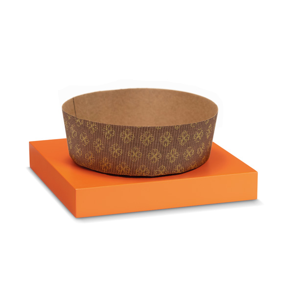 Forma para bolo redondo - estampa marrom com flores exterior corrugado 3 bolo redondo